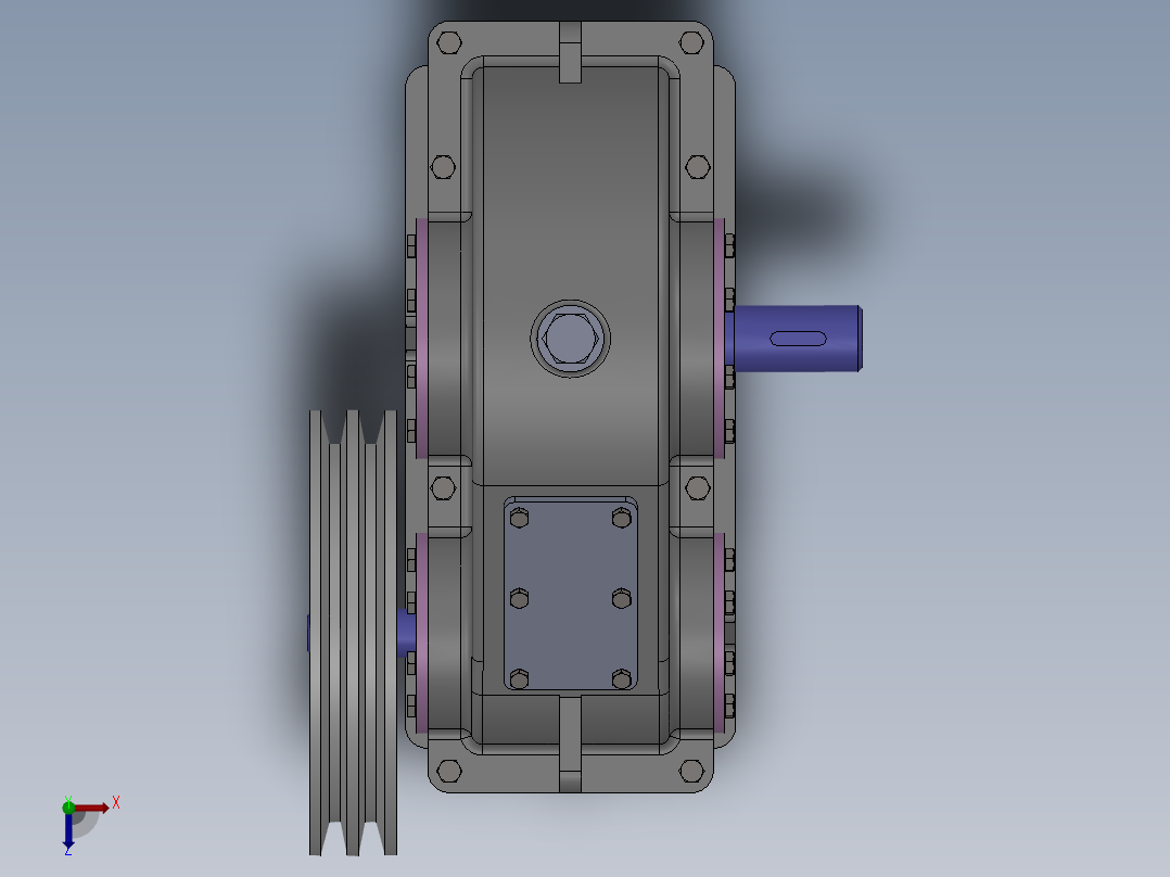一级减速器减速箱俯视图