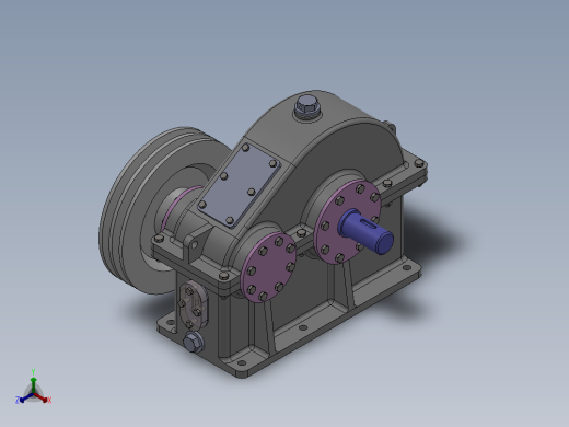 一级减速器减速箱正等轴测缩略图