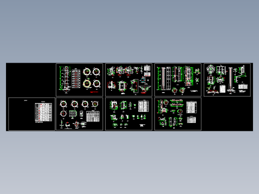 60米钢烟囱结构设计CAD图纸图纸