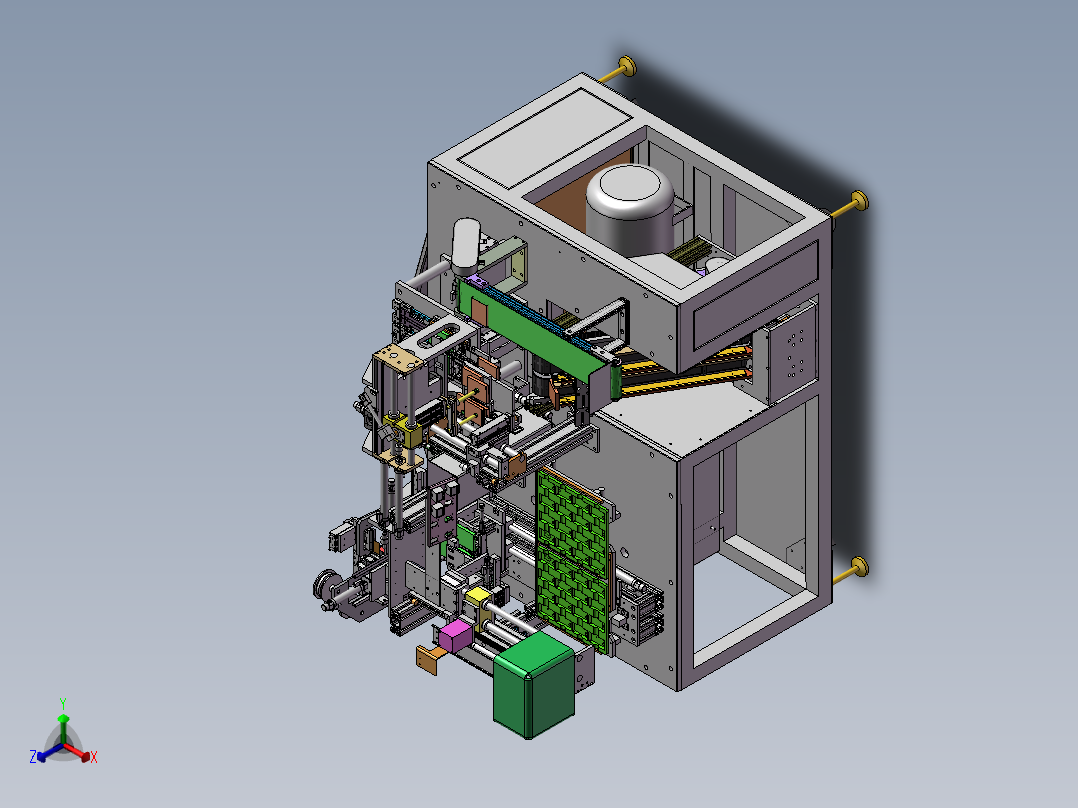 方形锂离子电池贴胶入壳机（锂电芯自动装入铝壳）正等轴测图