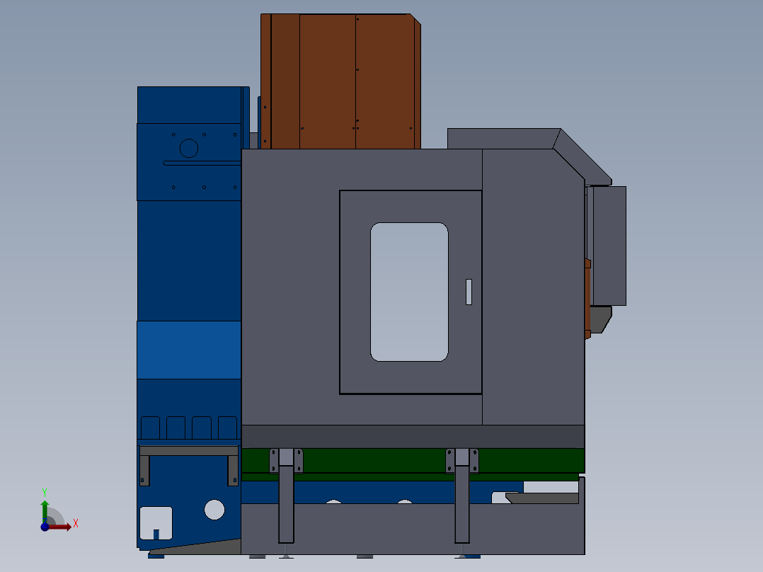 大型数控机床外壳罩 3D图纸钣金 机械设备3D模型 设计素材前视图