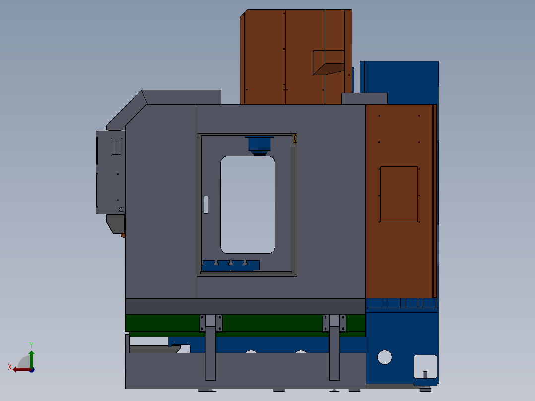 大型数控机床外壳罩 3D图纸钣金 机械设备3D模型 设计素材后视图