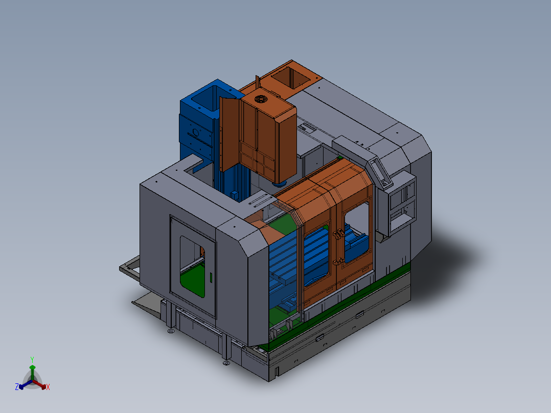 大型数控机床外壳罩 3D图纸钣金 机械设备3D模型 设计素材正等轴测图
