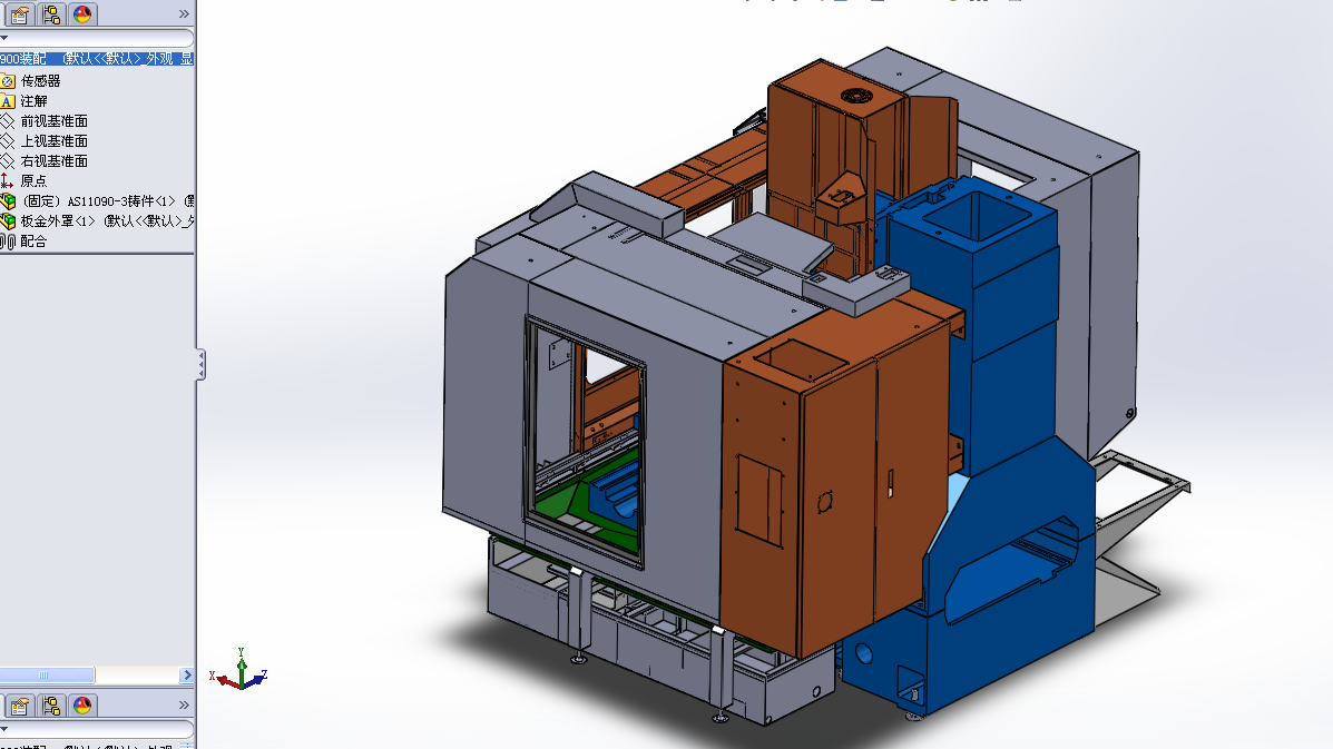 大型数控机床外壳罩 3D图纸钣金 机械设备3D模型 设计素材