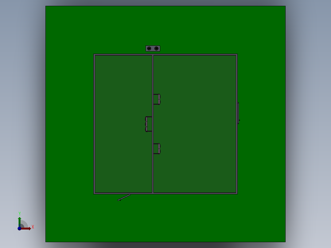 3D冷库库体装配图前视图