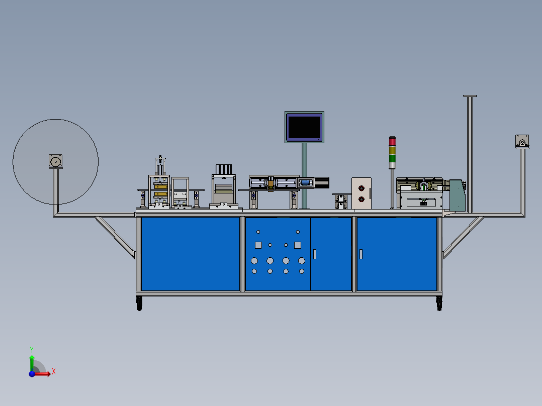 载带成型机总装配前视图