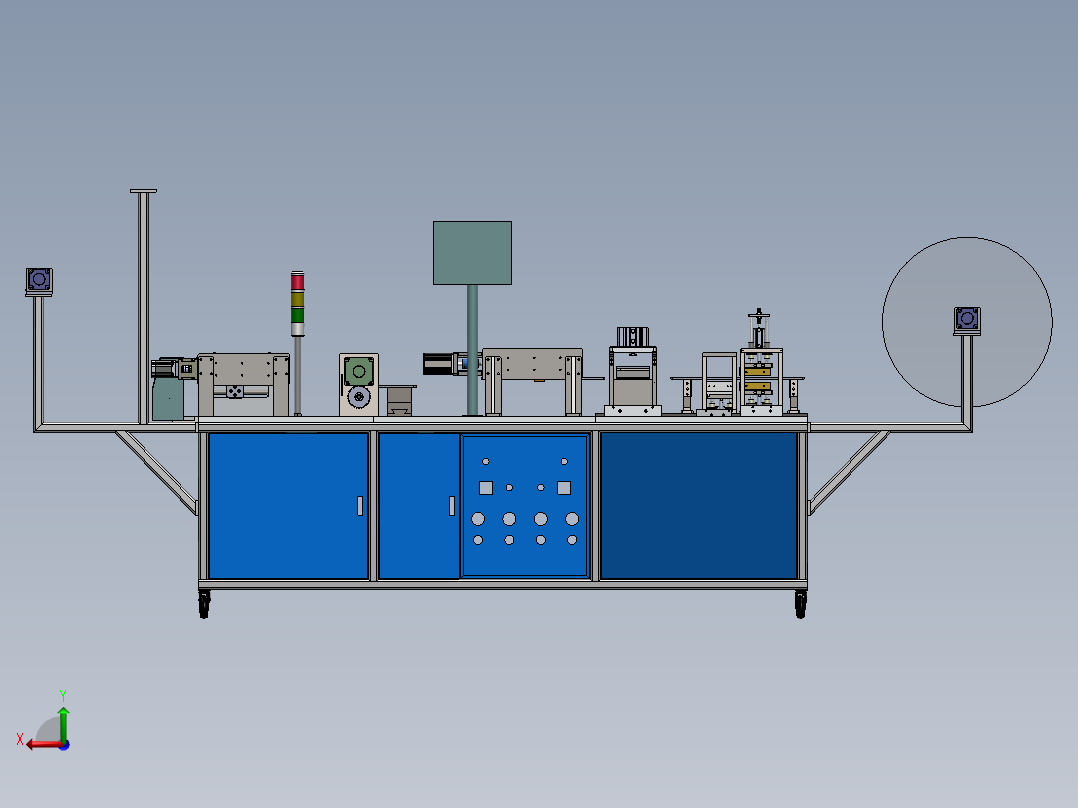载带成型机总装配后视图
