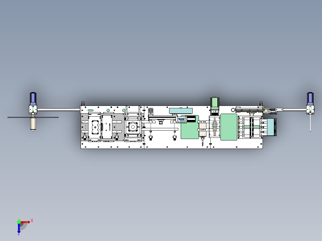载带成型机总装配俯视图