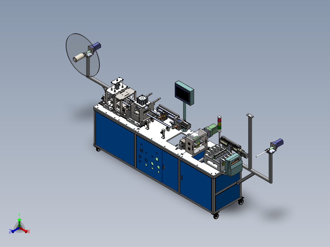 载带成型机总装配正等轴测图