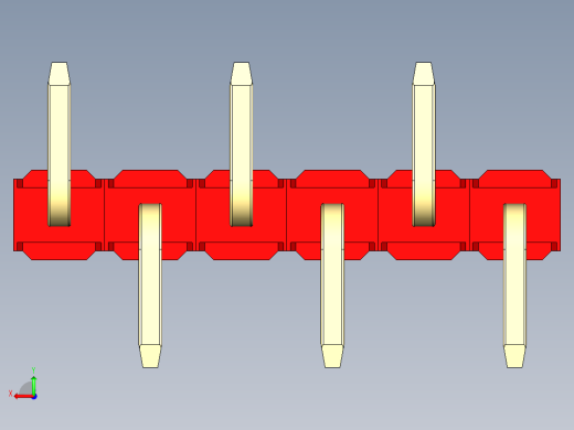 彩色公排针 100mil 2.54mm 系列-DS1022_red_06p_100mil_Type_SMT_R2_rev1.0后视缩略图