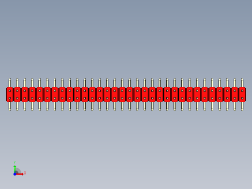 彩色公排针 100mil 2.54mm 系列-DS1022_red_64p_100mil_TypeSMT_rev1.0前视缩略图