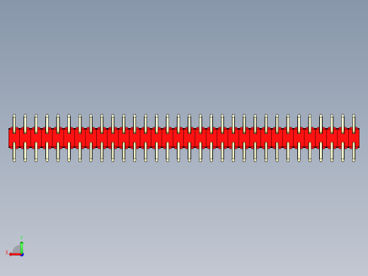 彩色公排针 100mil 2.54mm 系列-DS1022_red_64p_100mil_TypeSMT_rev1.0后视缩略图