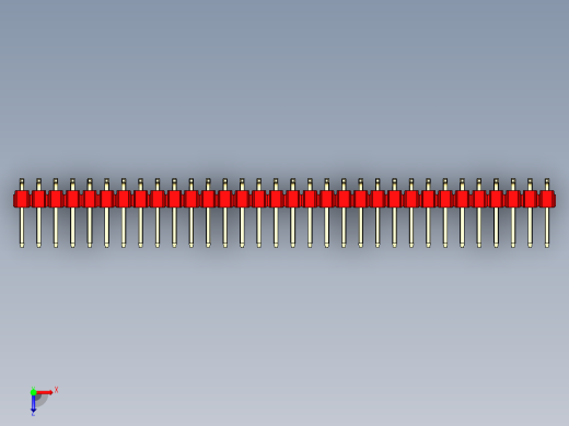 彩色公排针 100mil 2.54mm 系列-DS1022_red_64p_100mil_TypeSMT_rev1.0俯视缩略图