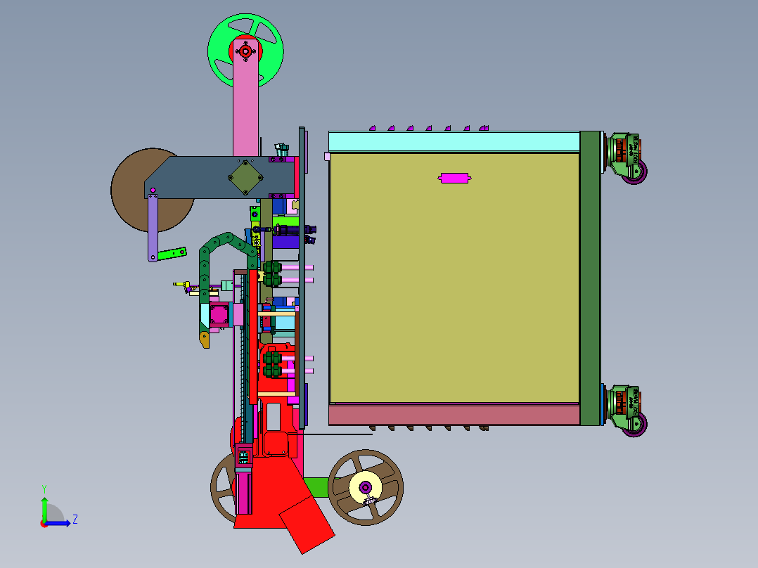 飞达转编带电子元器件测试设备左视图