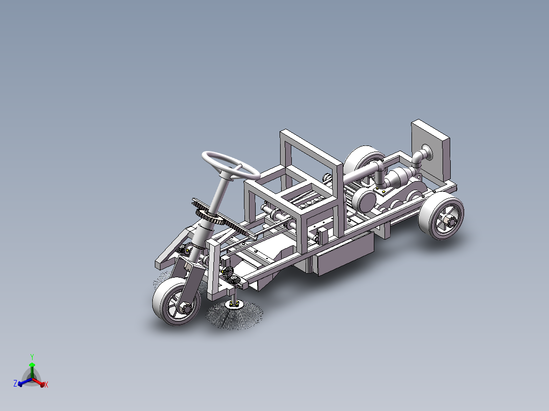 小型路面清扫机的设计【垃圾清扫车】【三维SW+二维+说明书】