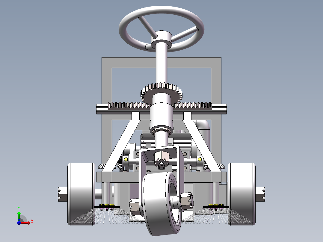 小型路面清扫机的设计【垃圾清扫车】【三维SW+二维+说明书】前视图