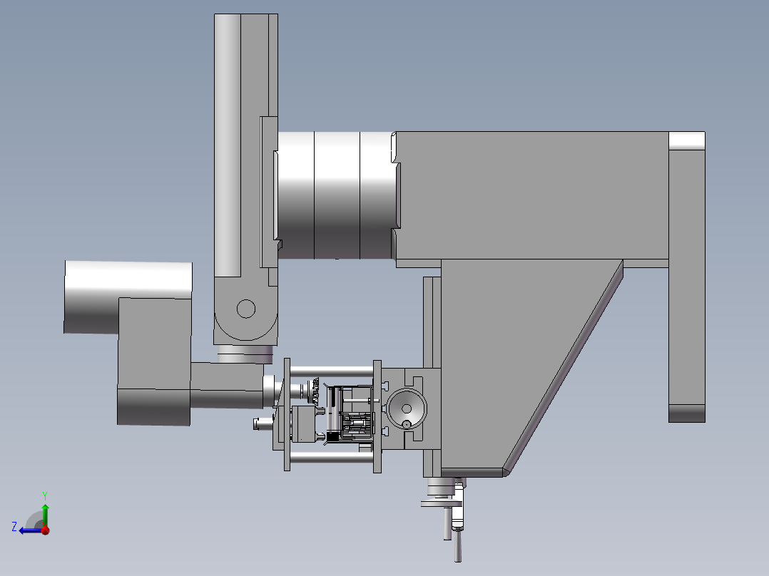 自动送料加工机床右视图