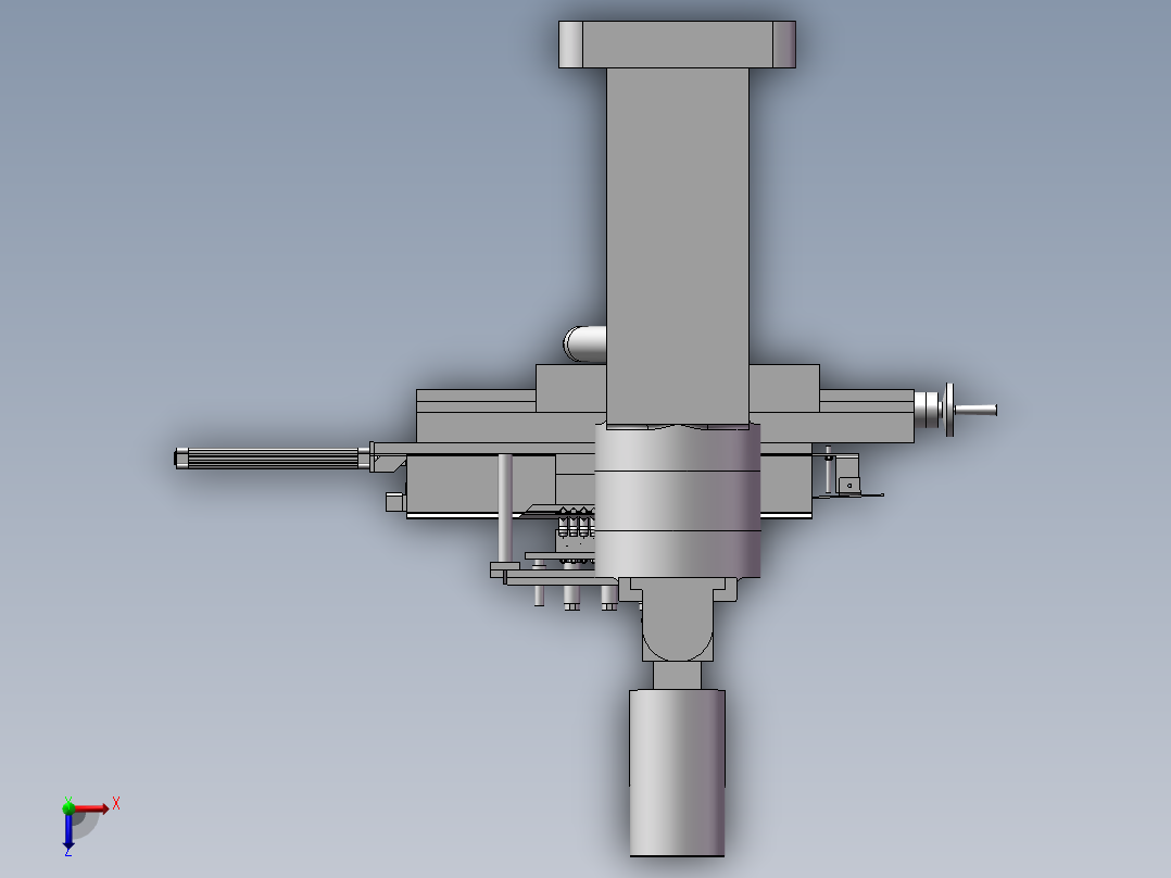 自动送料加工机床俯视图