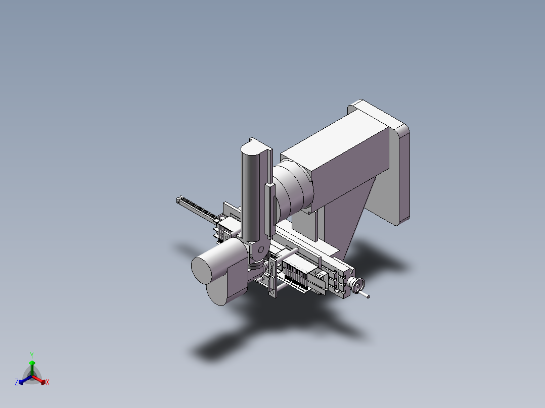 自动送料加工机床正等轴测图