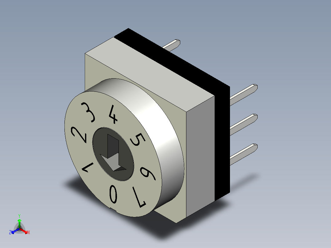 带8个位置的旋转开关，通孔型