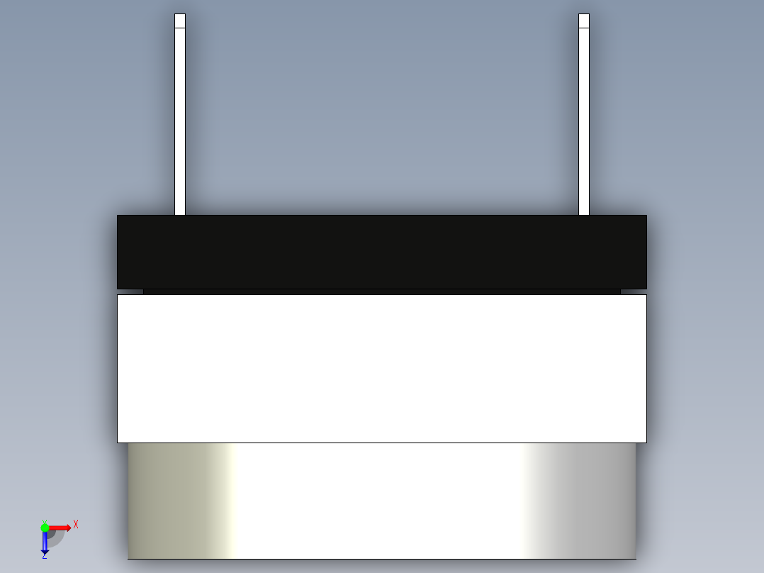 带8个位置的旋转开关，通孔型俯视图