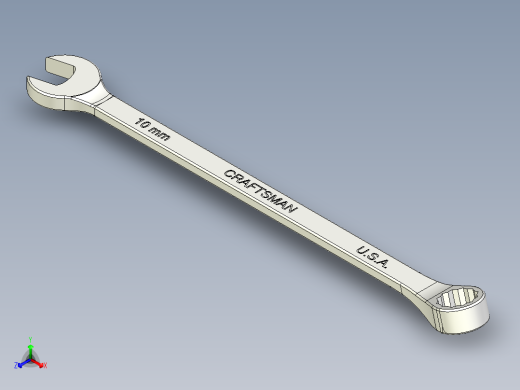 10 毫米组合扳手--stp正等轴测缩略图
