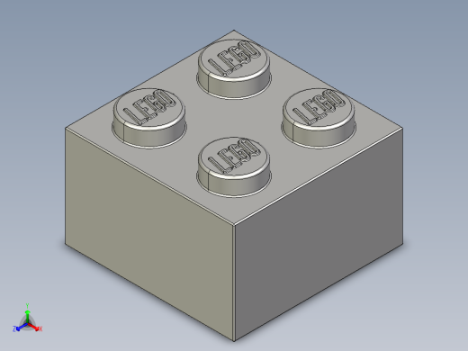 乐高套装 4421基本积木-4211387 - 3003 Medium Stone Grey Brick 2 x 2.STEP正等轴测缩略图
