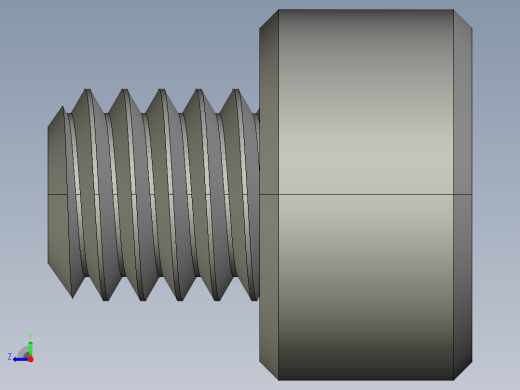 M4 x 0.7mm Thread 4mm LONG SOCKET HEAD CAP SCREW.STEP右视缩略图