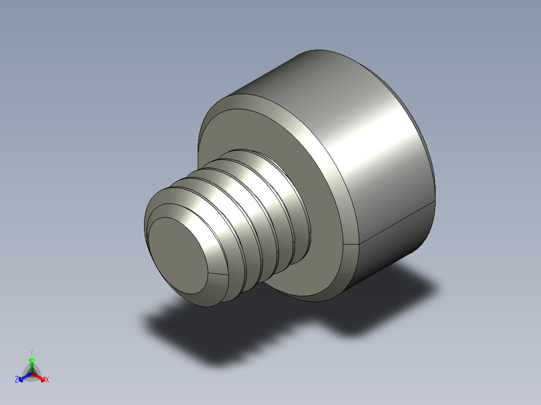 M4 x 0.7mm Thread 4mm LONG SOCKET HEAD CAP SCREW.STEP正等轴测图
