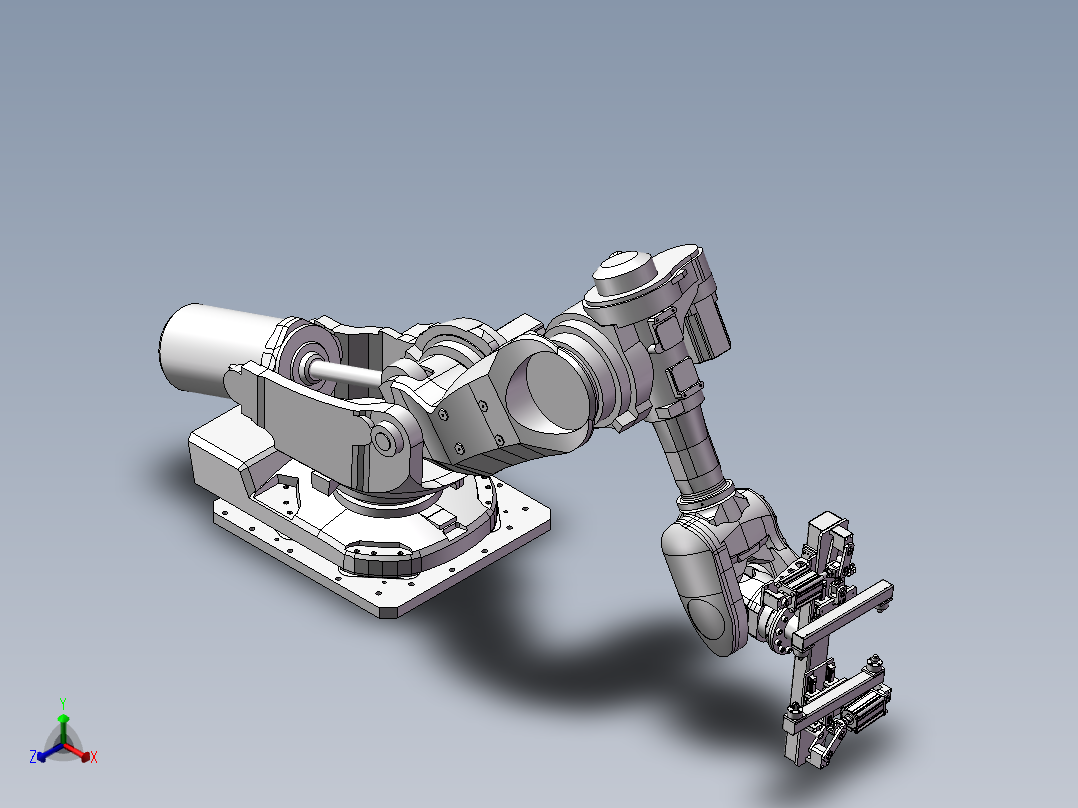 6轴机器人带夹爪3D图纸 H854主视图