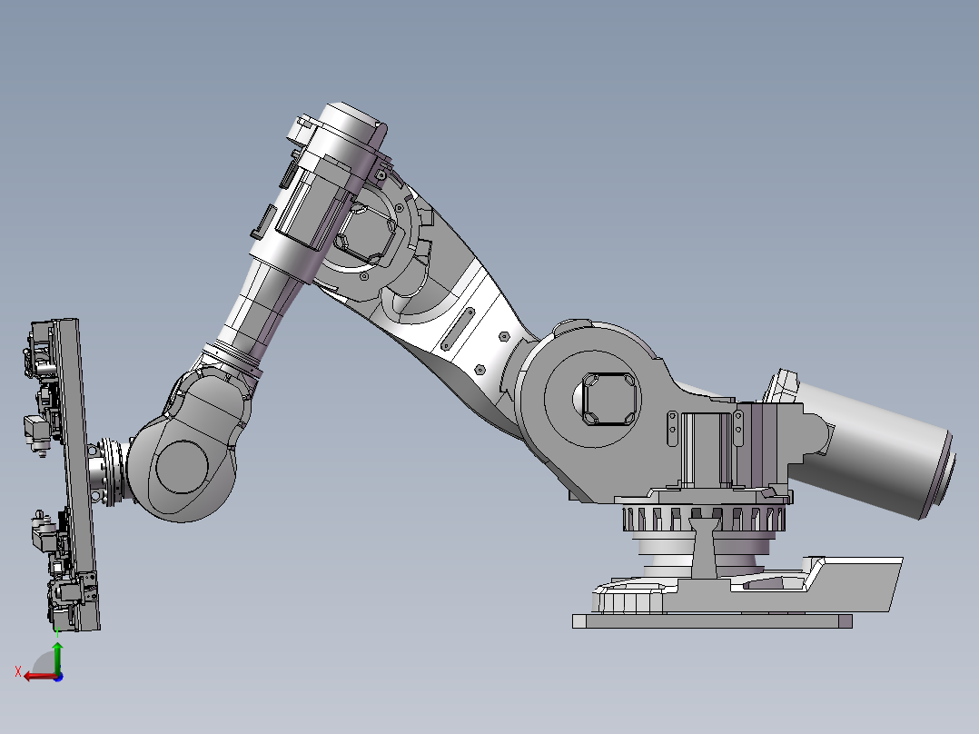 6轴机器人带夹爪3D图纸 H854后视图