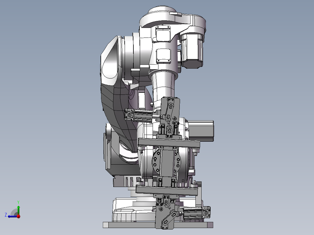 6轴机器人带夹爪3D图纸 H854右视图