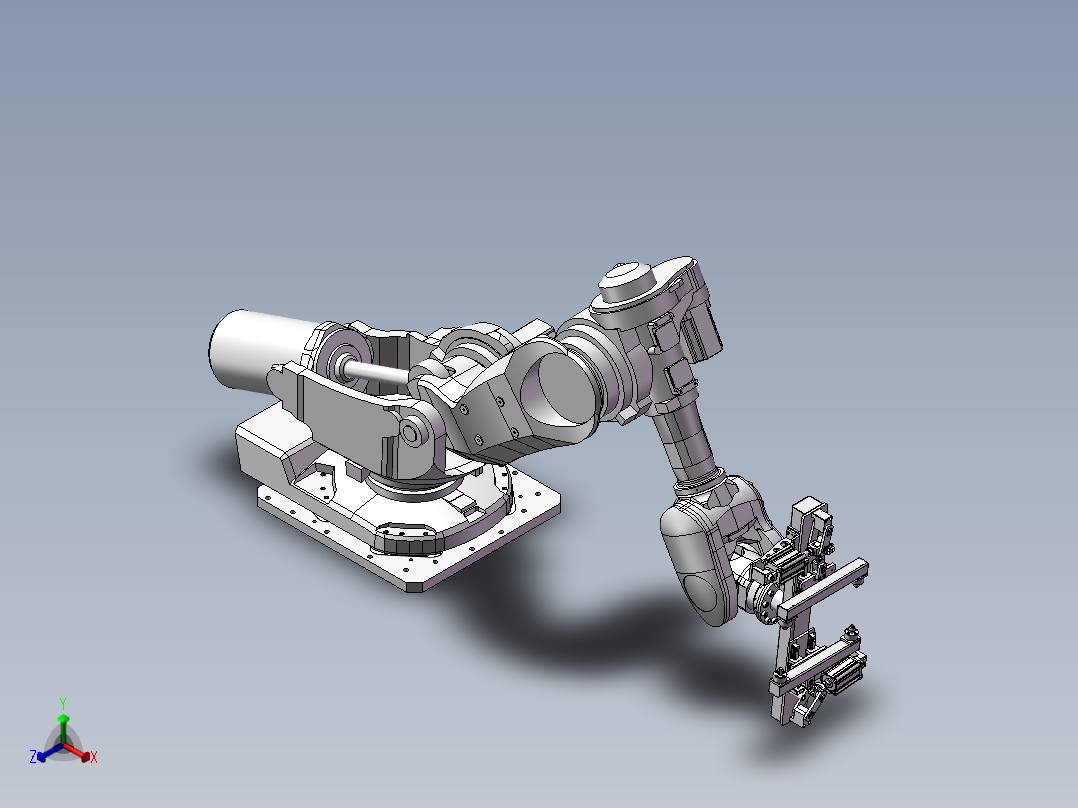 6轴机器人带夹爪3D图纸 H854正等轴测图