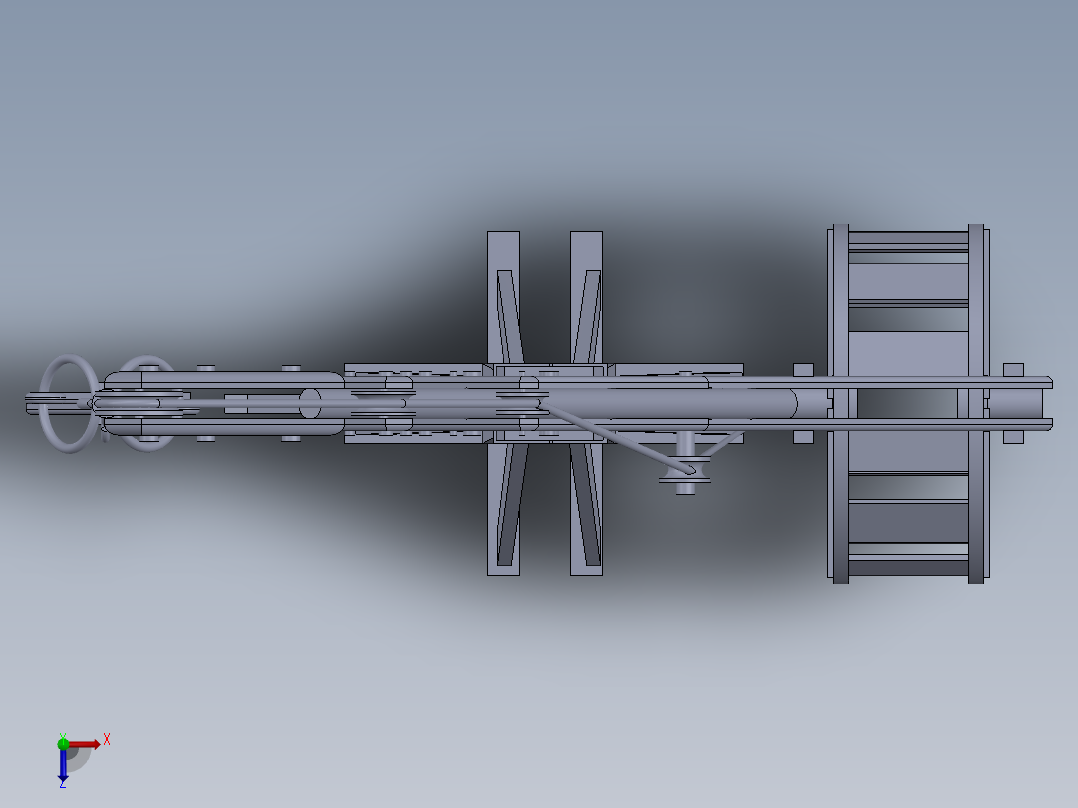 欧洲中世纪的起重机结构模型俯视图