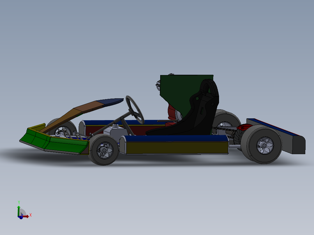 44-简易卡丁车模型3D图纸 SOLIDWORKS设计 附IGS格式