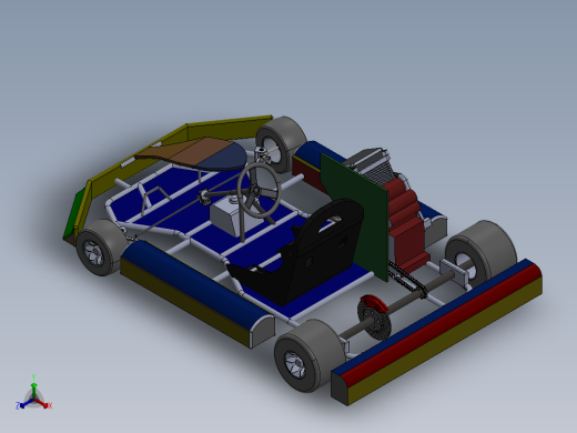44-简易卡丁车模型3D图纸 SOLIDWORKS设计 附IGS格式正等轴测缩略图