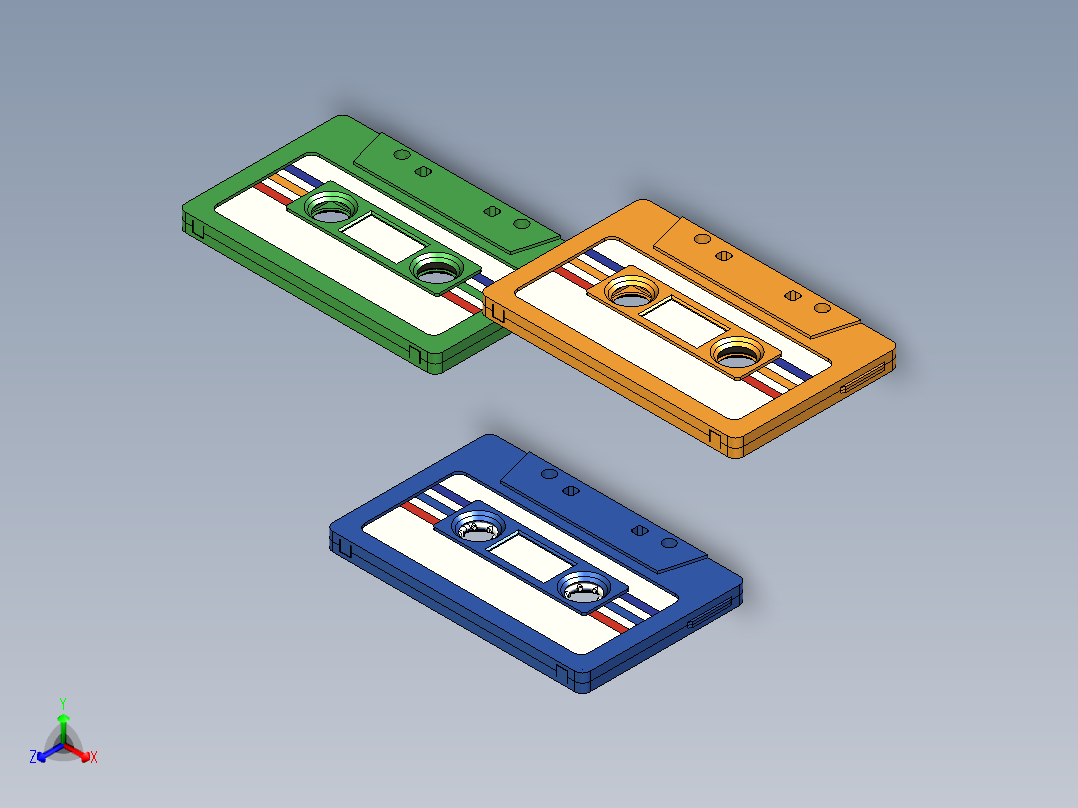 盒式磁带3正等轴测图