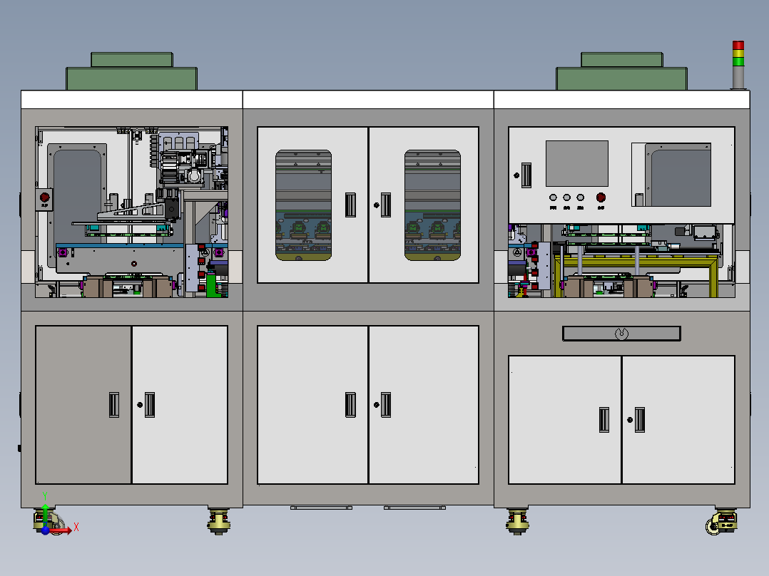 全自动电阻检测机（sw18可编辑+工程图+bom）前视图