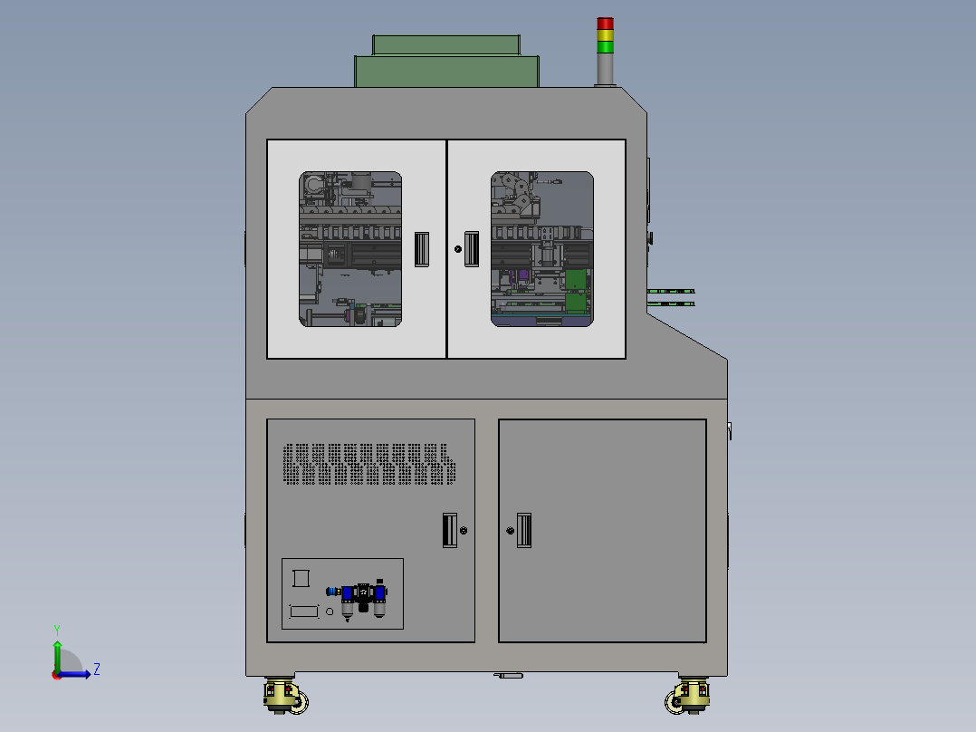 全自动电阻检测机（sw18可编辑+工程图+bom）左视图