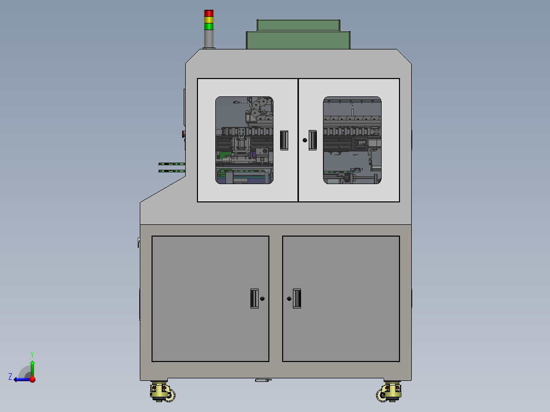 全自动电阻检测机（sw18可编辑+工程图+bom）右视图