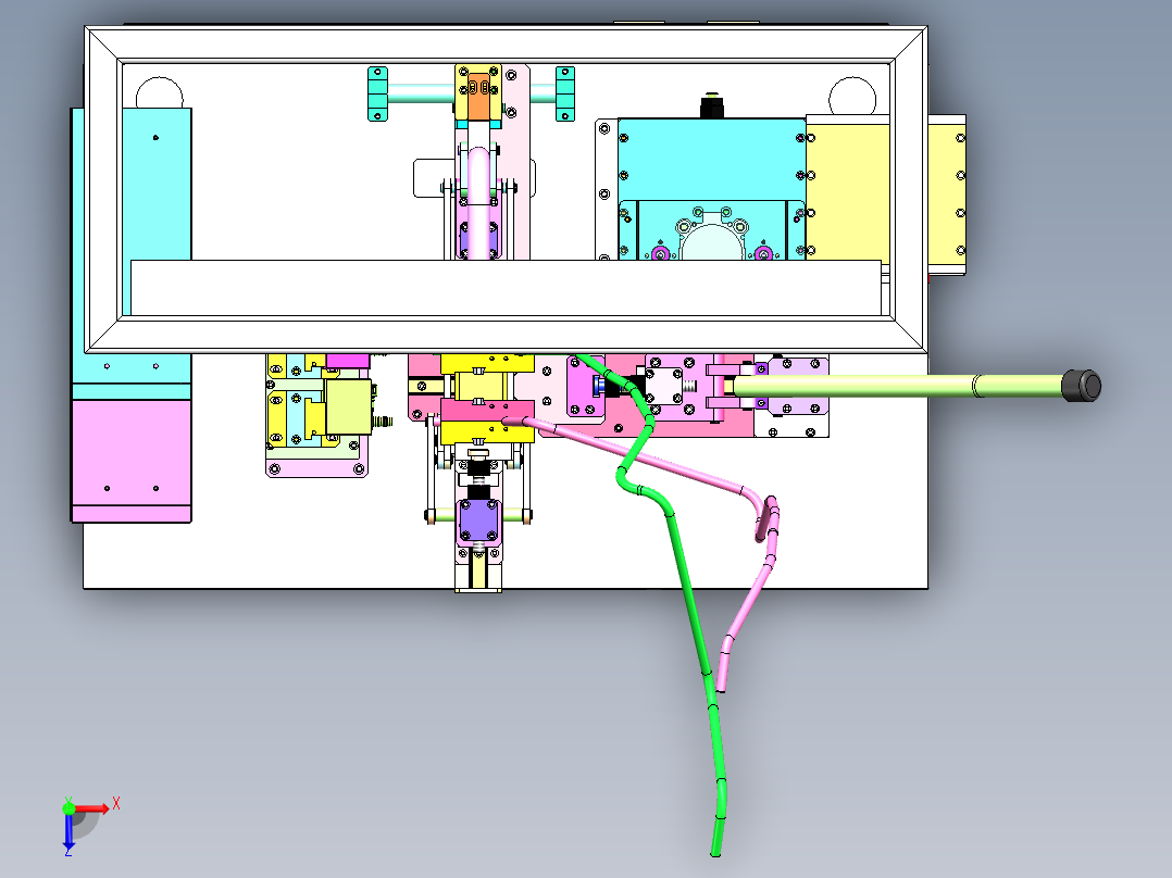 油管接头组装（sw18可编辑+cad+bom）俯视图