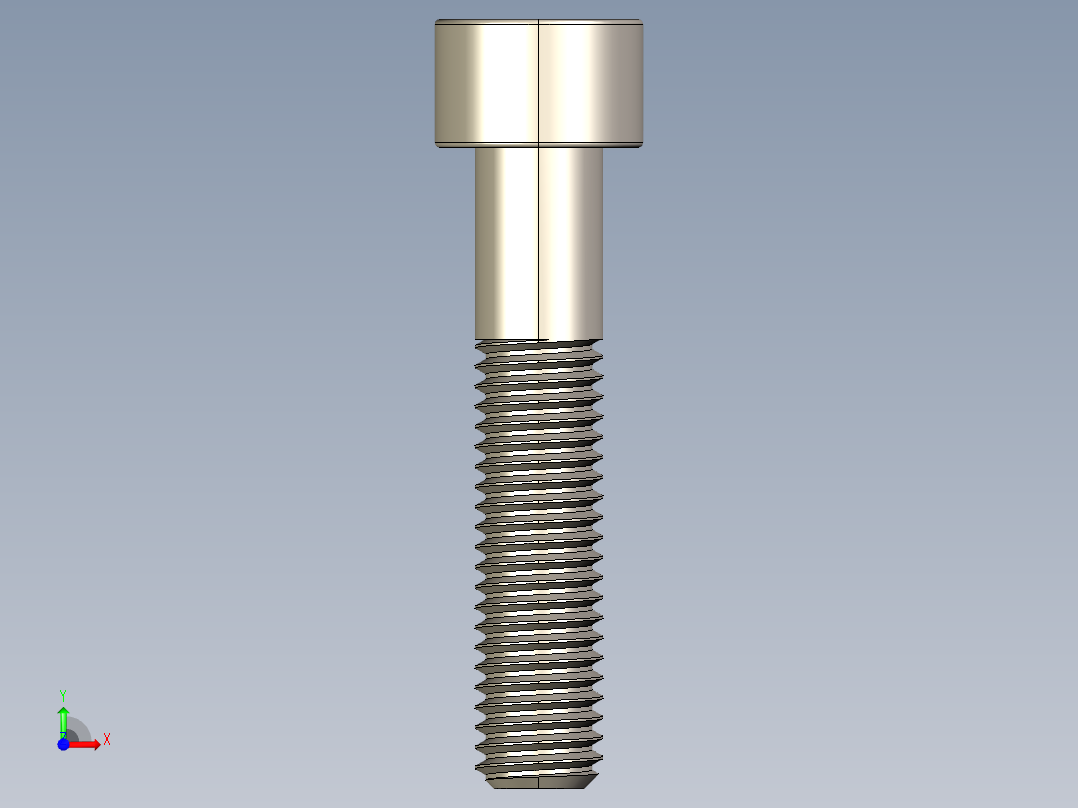 Screw_DIN_912_M8x40_A2.STEP公制内六角螺钉前视图