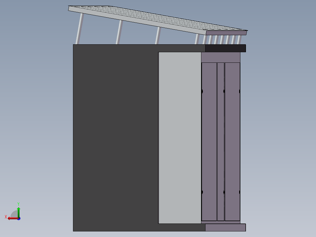 智能快递柜3D模型后视图