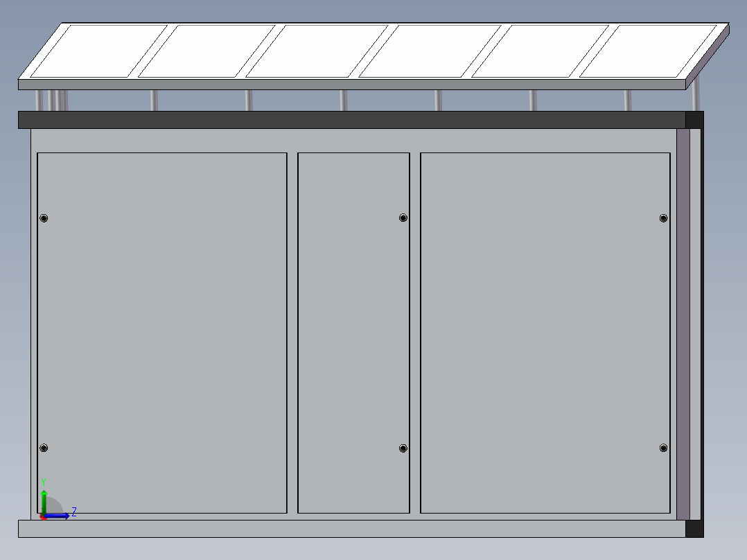 智能快递柜3D模型左视图