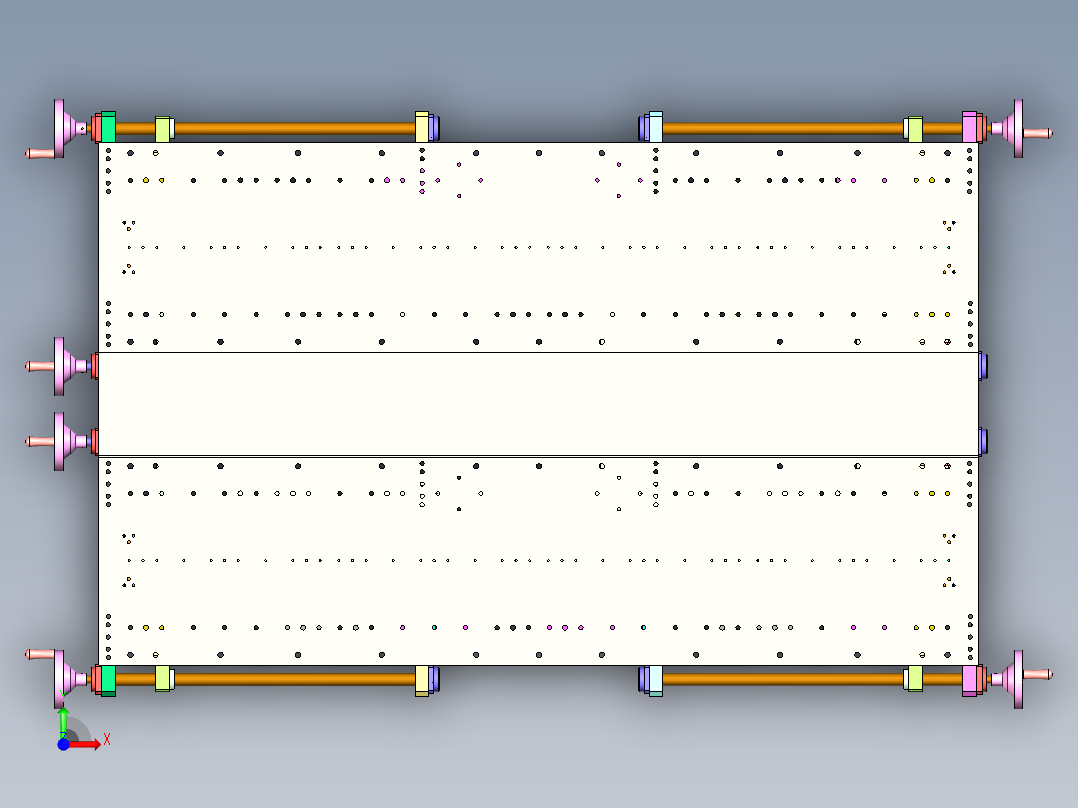 步梯柔性兼容夹具设计前视图