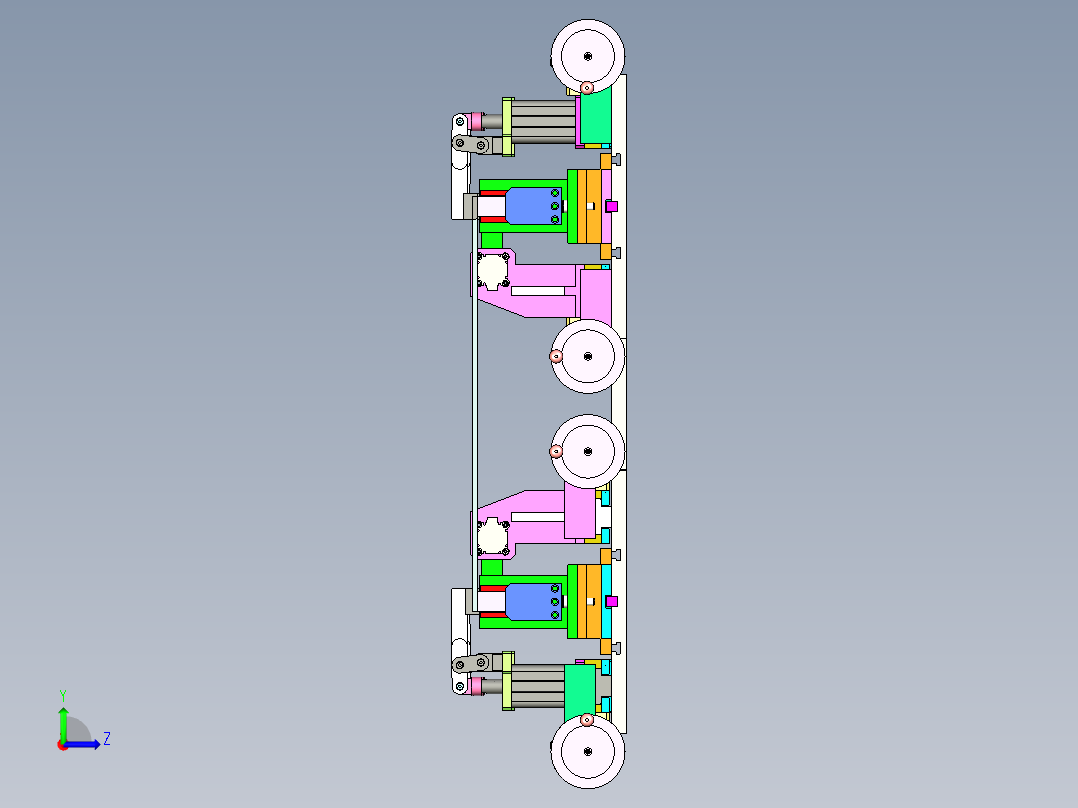 步梯柔性兼容夹具设计左视图