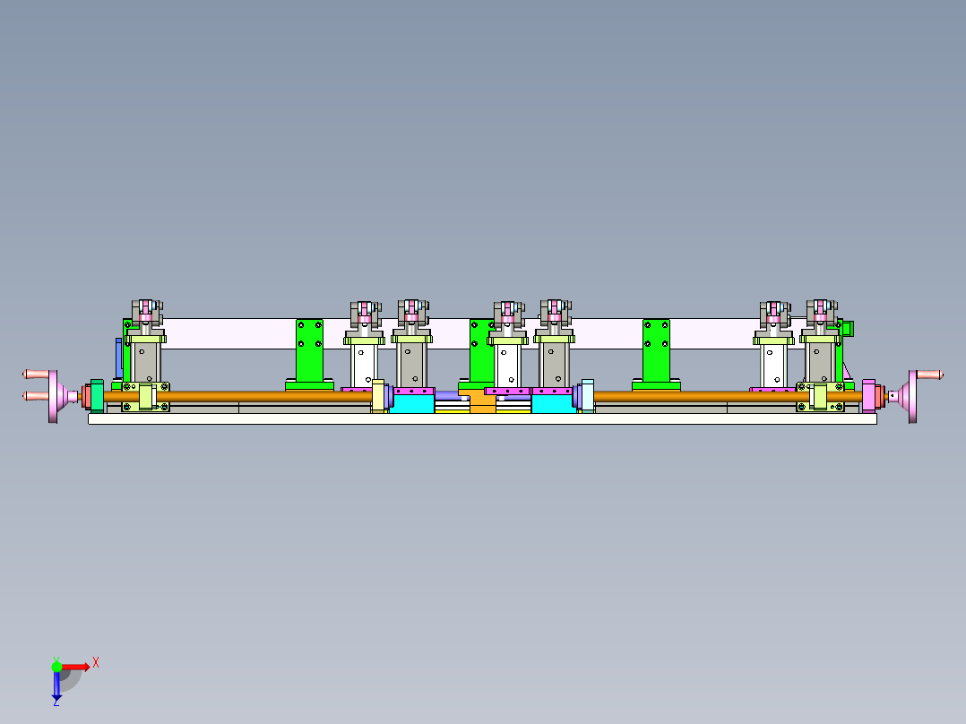 步梯柔性兼容夹具设计俯视图