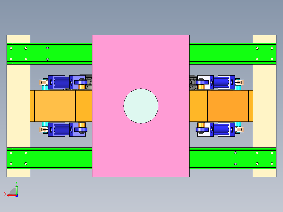 汽车轮胎抓手后视图