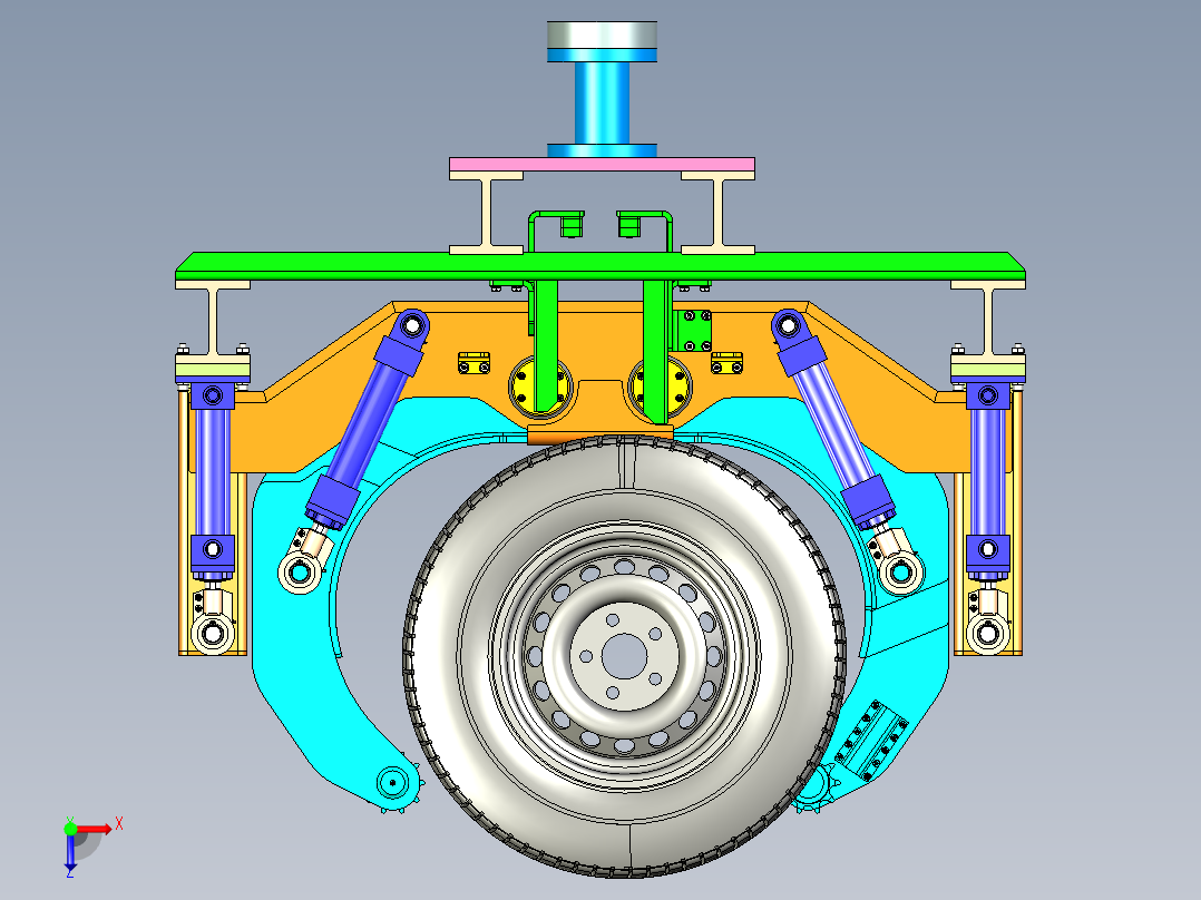 汽车轮胎抓手俯视图