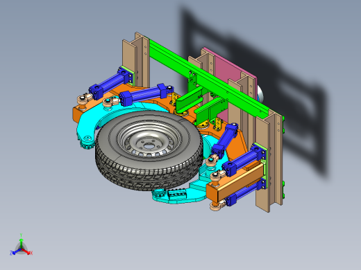 汽车轮胎抓手正等轴测缩略图